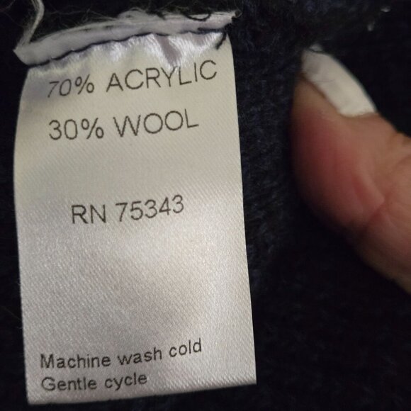 Cocogio Made In Italy Navy Mockneck Full Length Wool Blend Coatigan Size M - Picture 5 of 5